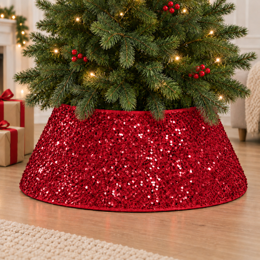 Sequins Tree Collar - Luxe  Burgundy