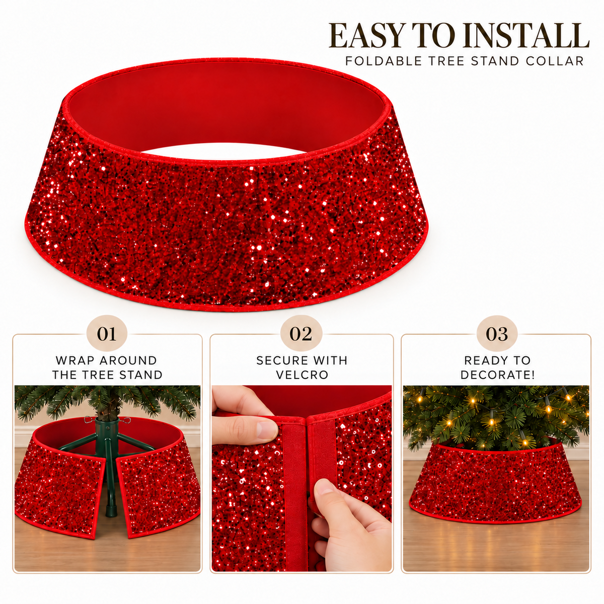 Sequins Tree Collar - Luxe  Burgundy