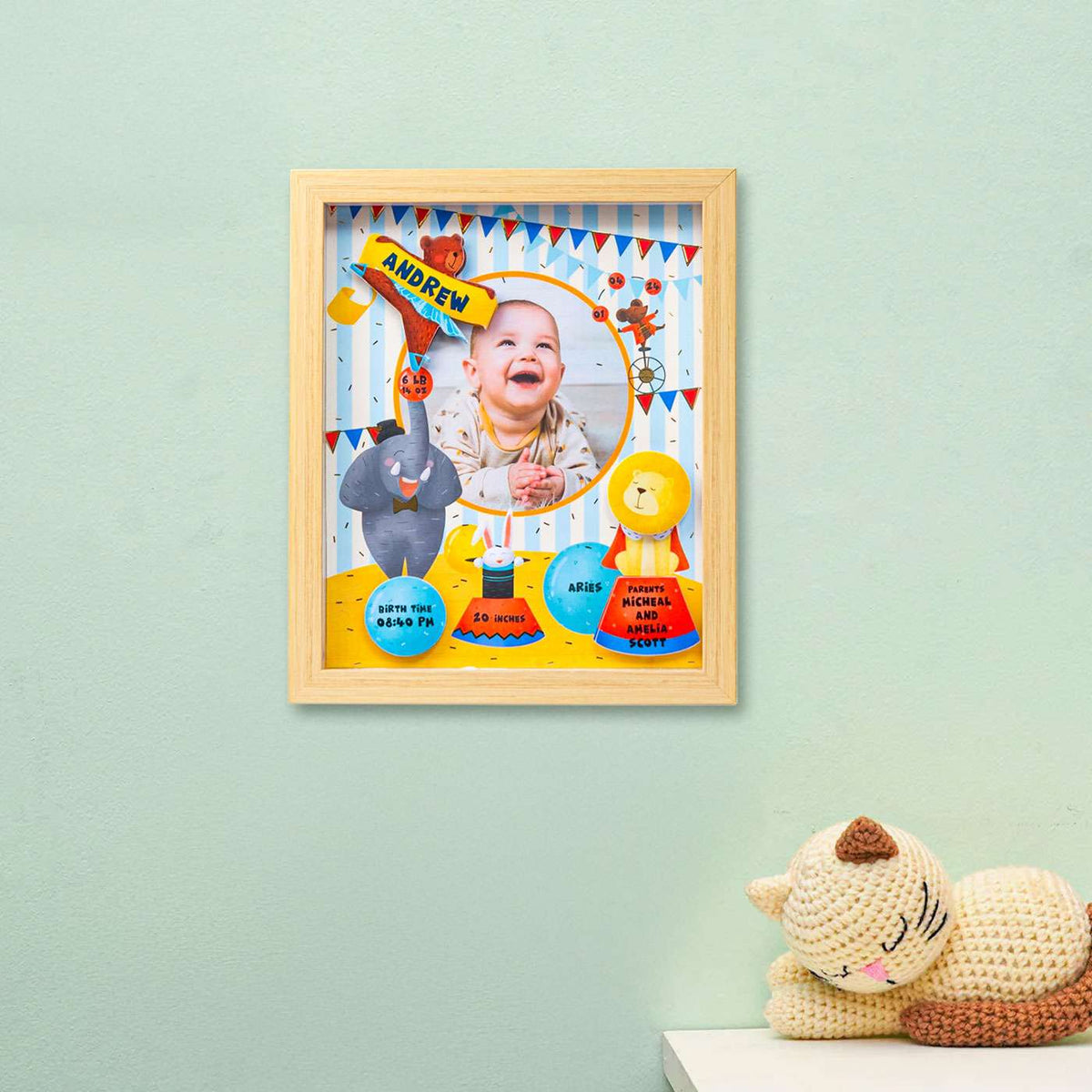 Shadow Box Frame with Gold Foil - Circus