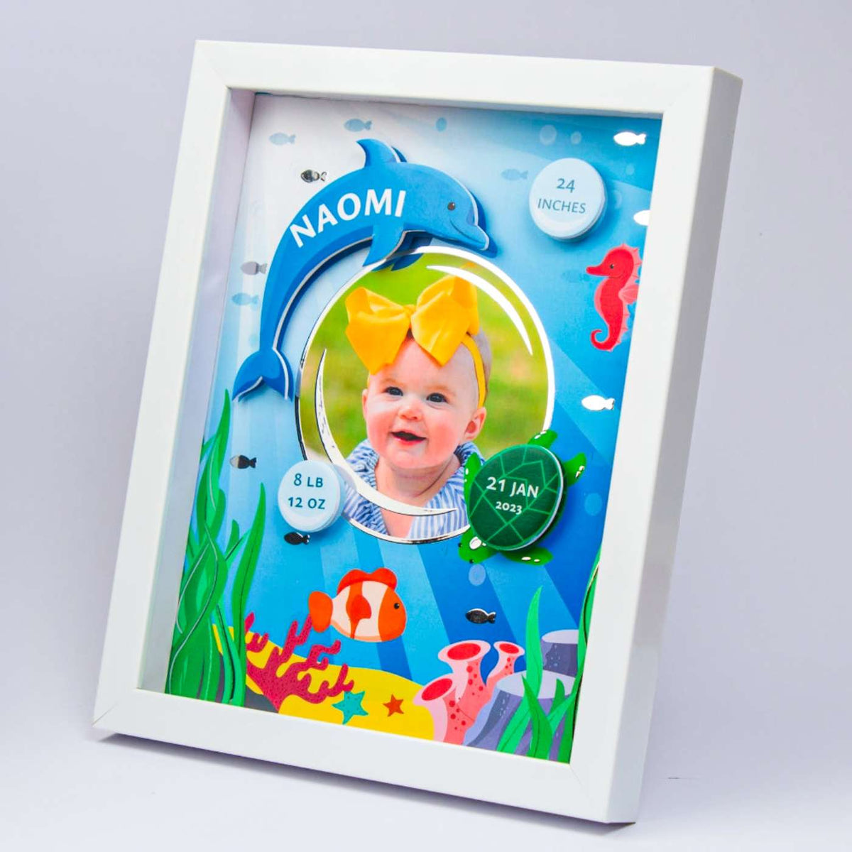 Shadow Box Frame with Silver Foil - Underwater