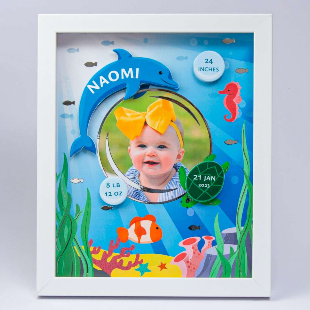 Shadow Box Frame with Silver Foil - Underwater