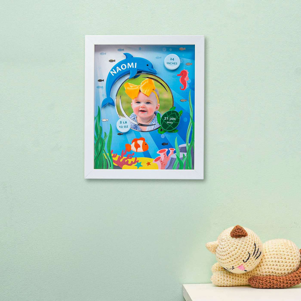 Shadow Box Frame with Silver Foil - Underwater