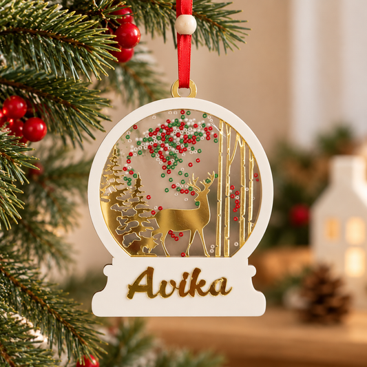 Babble Wrap Shaker Ornament- White Reindeer