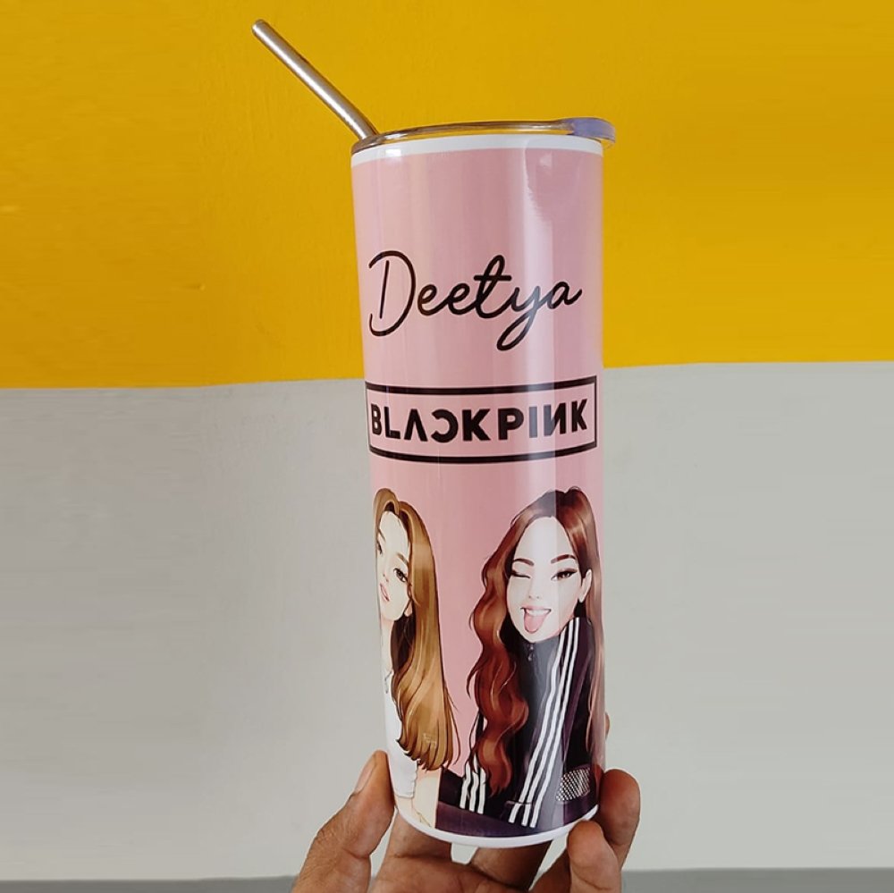 Skinny Tumbler- Black Pink