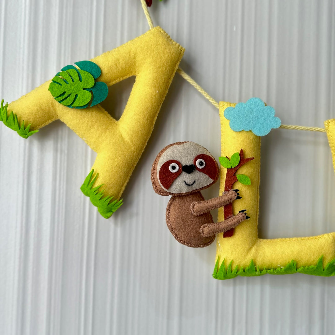 Babble Wrap Sloth Sanctuary Name Bunting/Garland