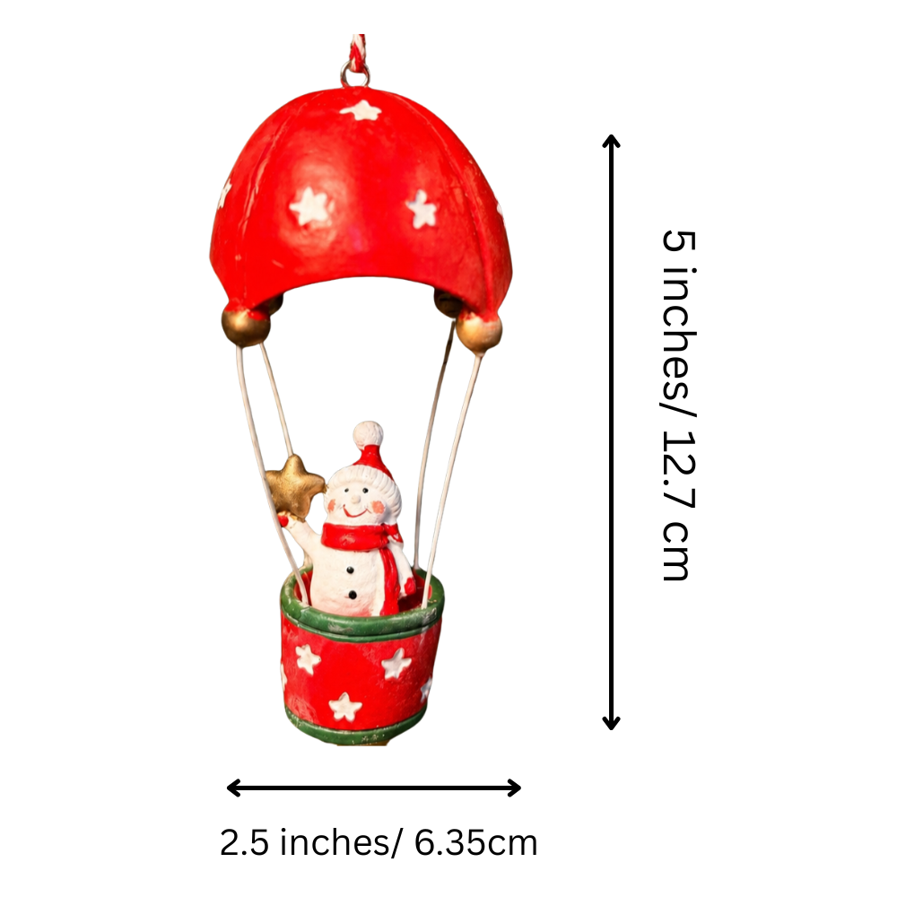 Snowman in Hot Air Balloon Tree Ornament
