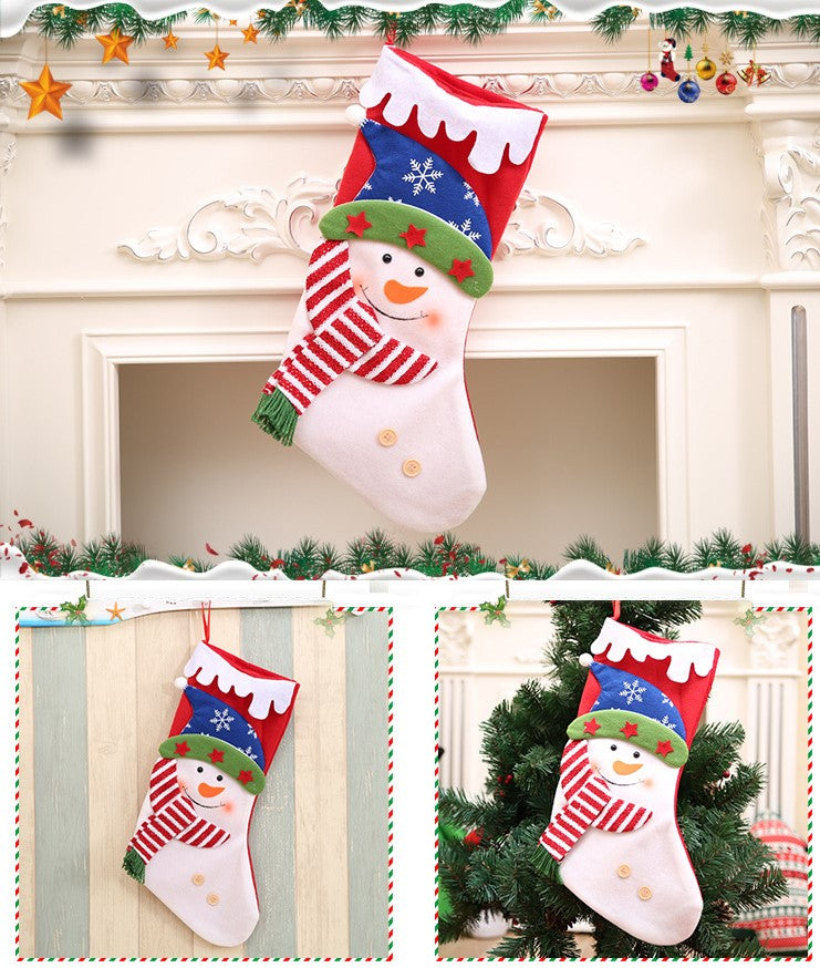 Babble Wrap Snowy Scallop And Muffler Stockings- Snowy Snowman