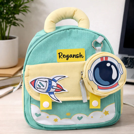 Space Rocket Preschool Backpack with Mini Pouch