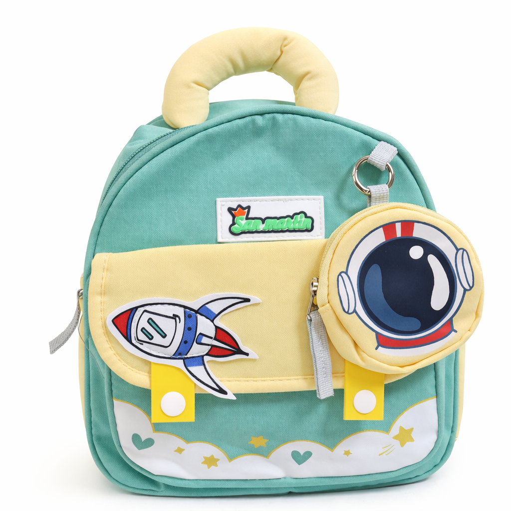 Space Rocket Preschool Backpack with Mini Pouch