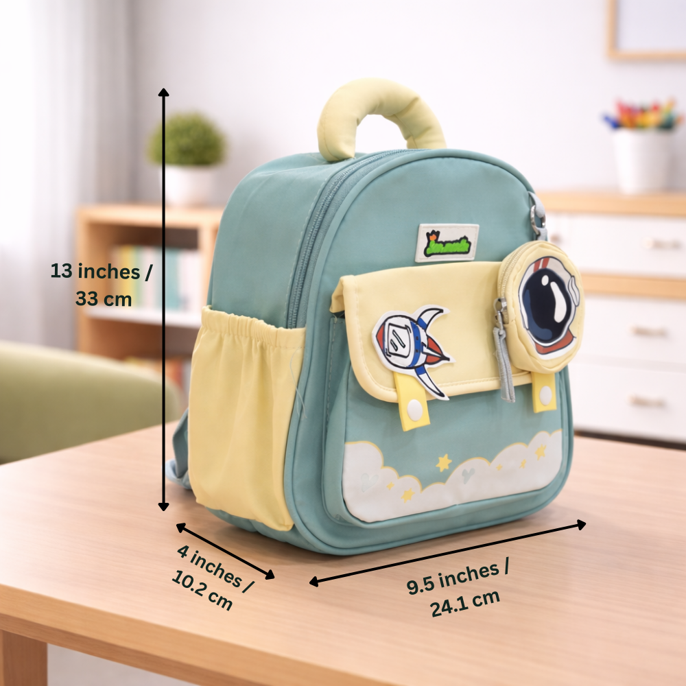 Space Rocket Preschool Backpack with Mini Pouch