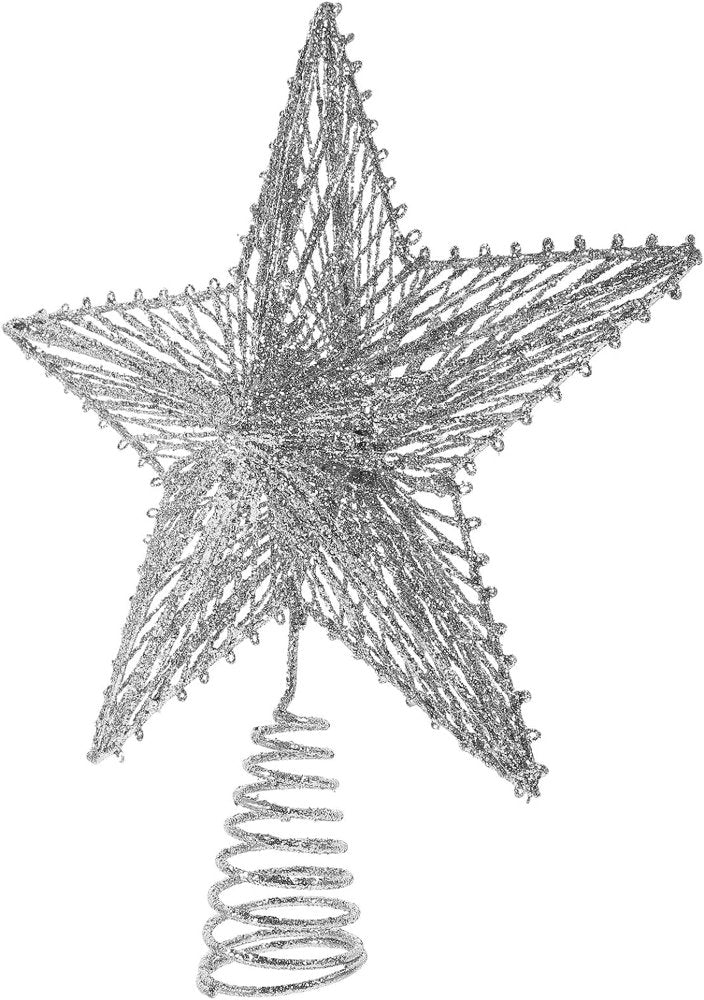 Babble Wrap Sparkling Silver Star Christmas Tree Top