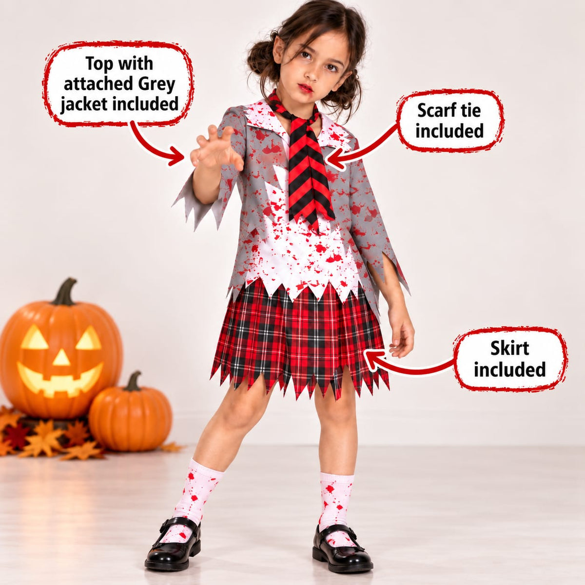 Spooky Schoolgirl Halloween Costume