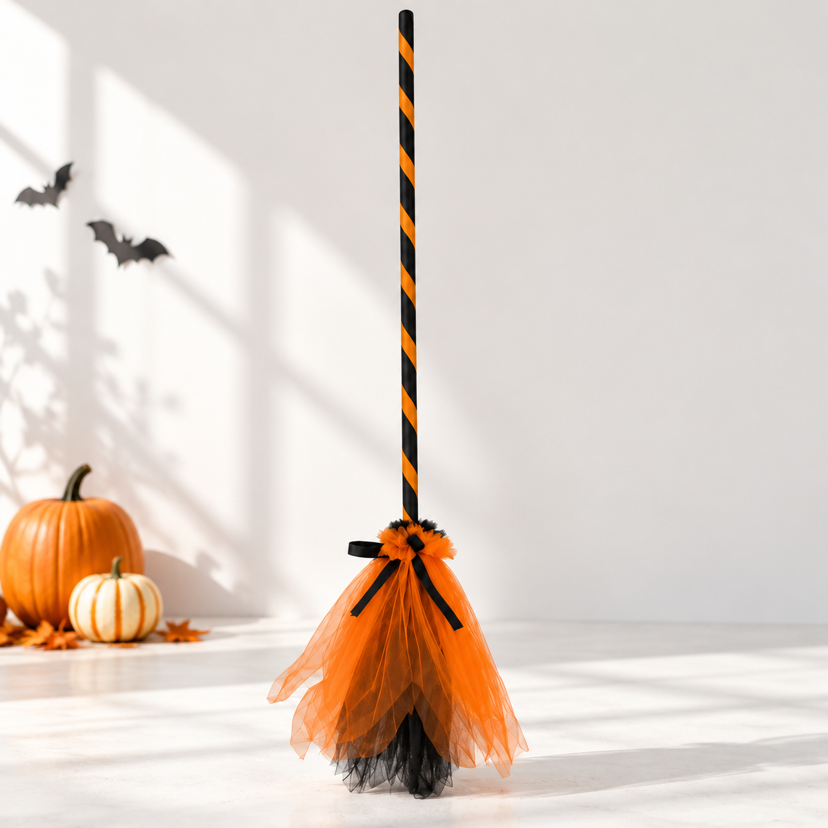 Spooky Spark Brooms –  Pumpkin Orange
