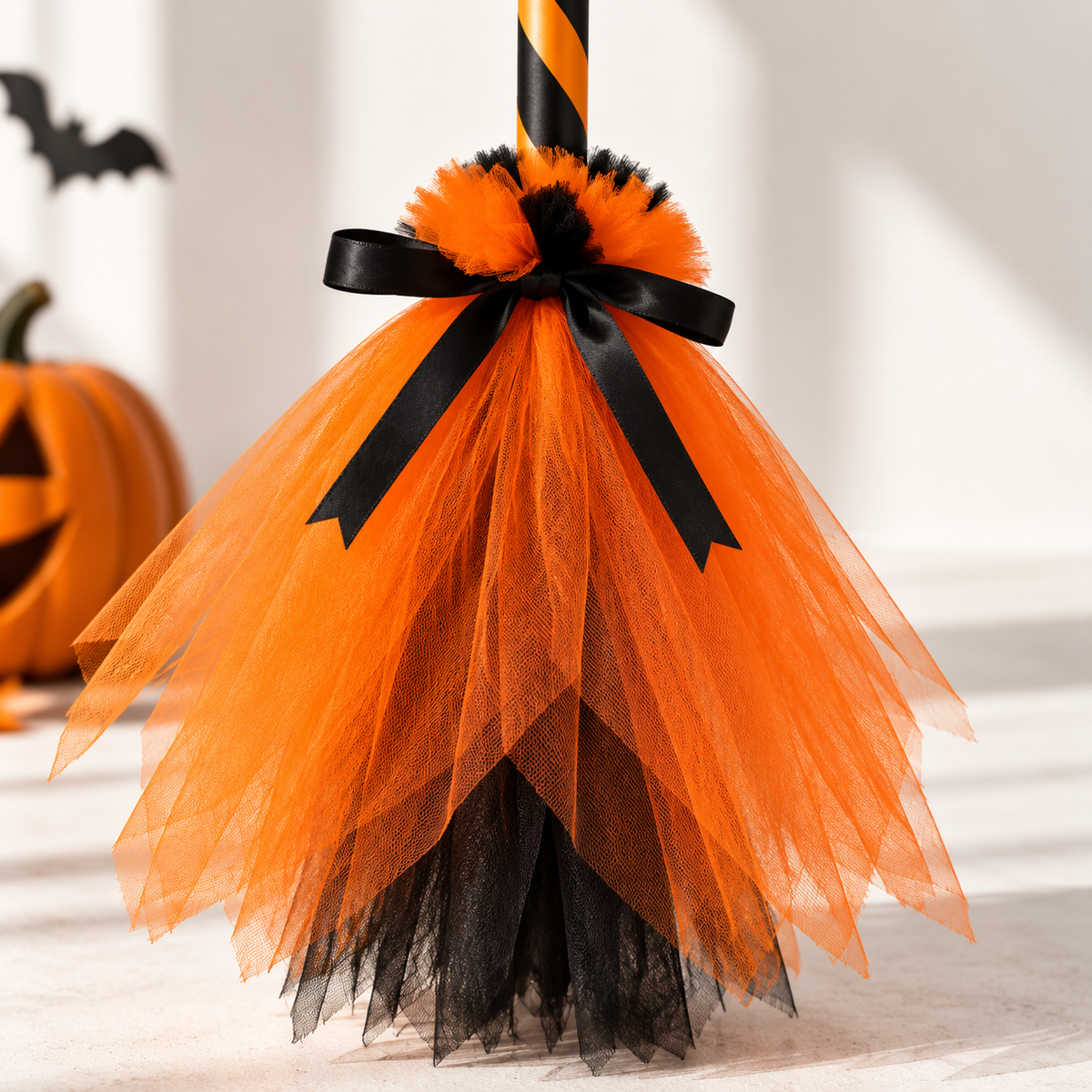 Spooky Spark Brooms –  Pumpkin Orange