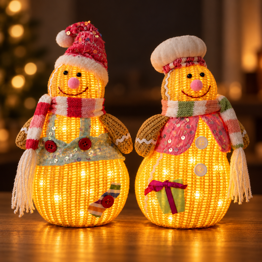 Sugar Frost Glow – Light-Up Gingerbread Decor (Set of 2)