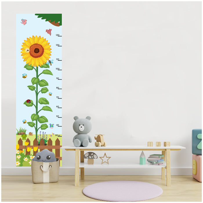 Sunflower Height Chart Wall Stickers For Kids