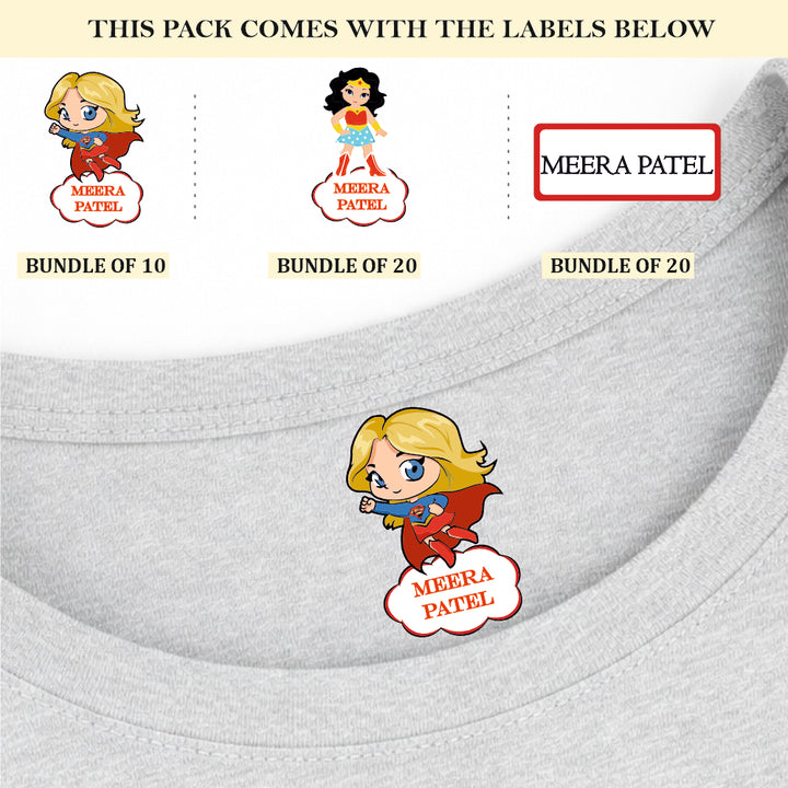 Super Girl Vibes Iron On Label ( Pack of 50 )