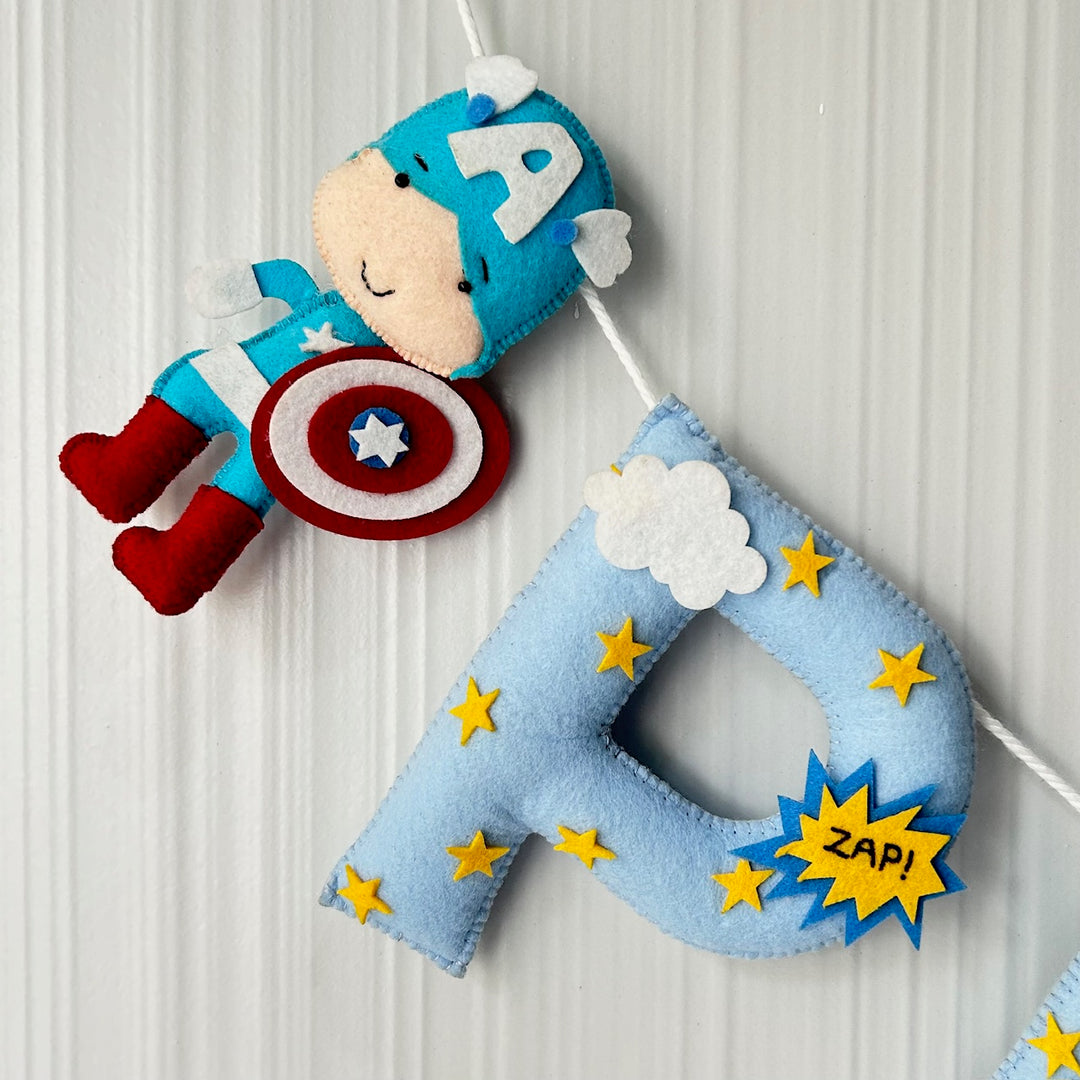 Babble Wrap Superheroes Name Bunting/Garland