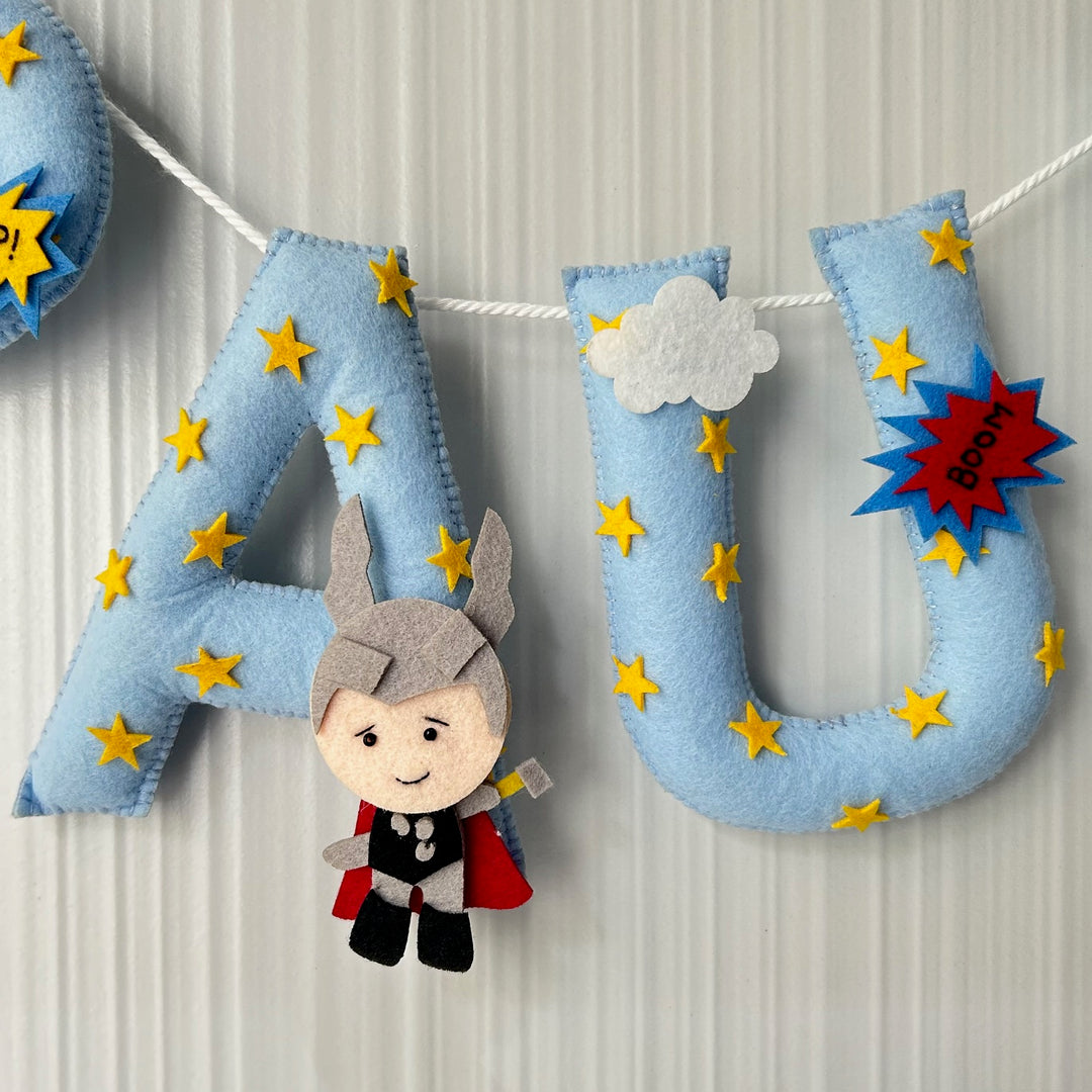 Babble Wrap Superheroes Name Bunting/Garland