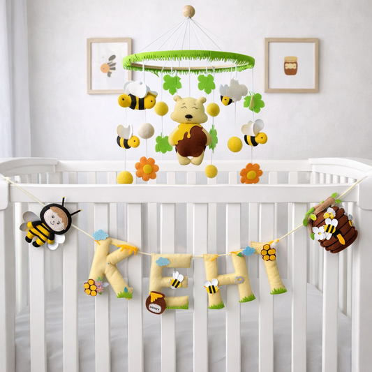 Sweet Honey Dreams Cot Mobile & Bunting Combo