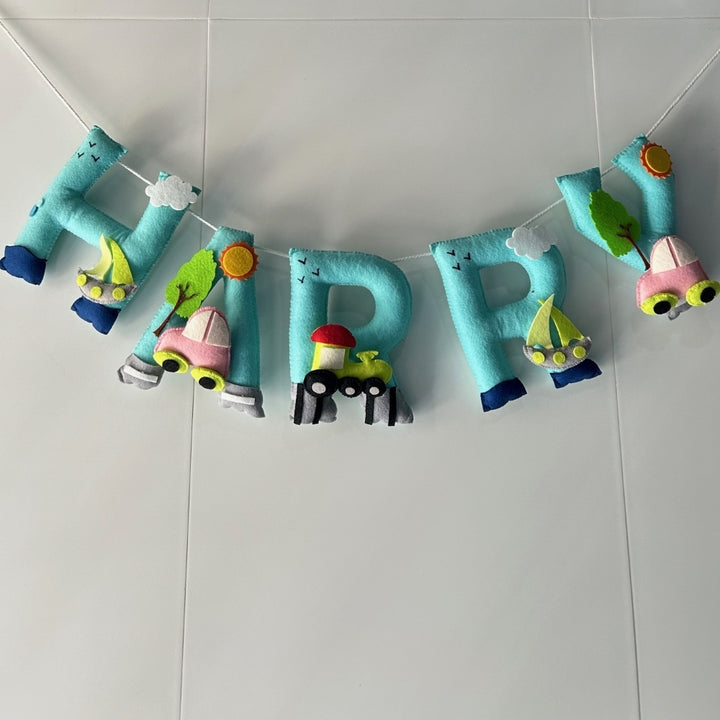 Babble Wrap Transport Theme Name Bunting/Garland