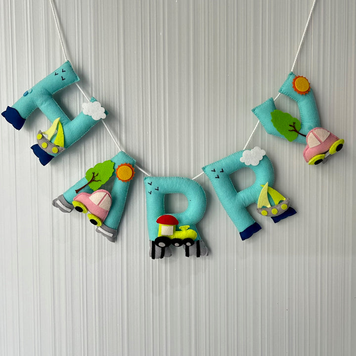 Babble Wrap Transport Theme Name Bunting/Garland