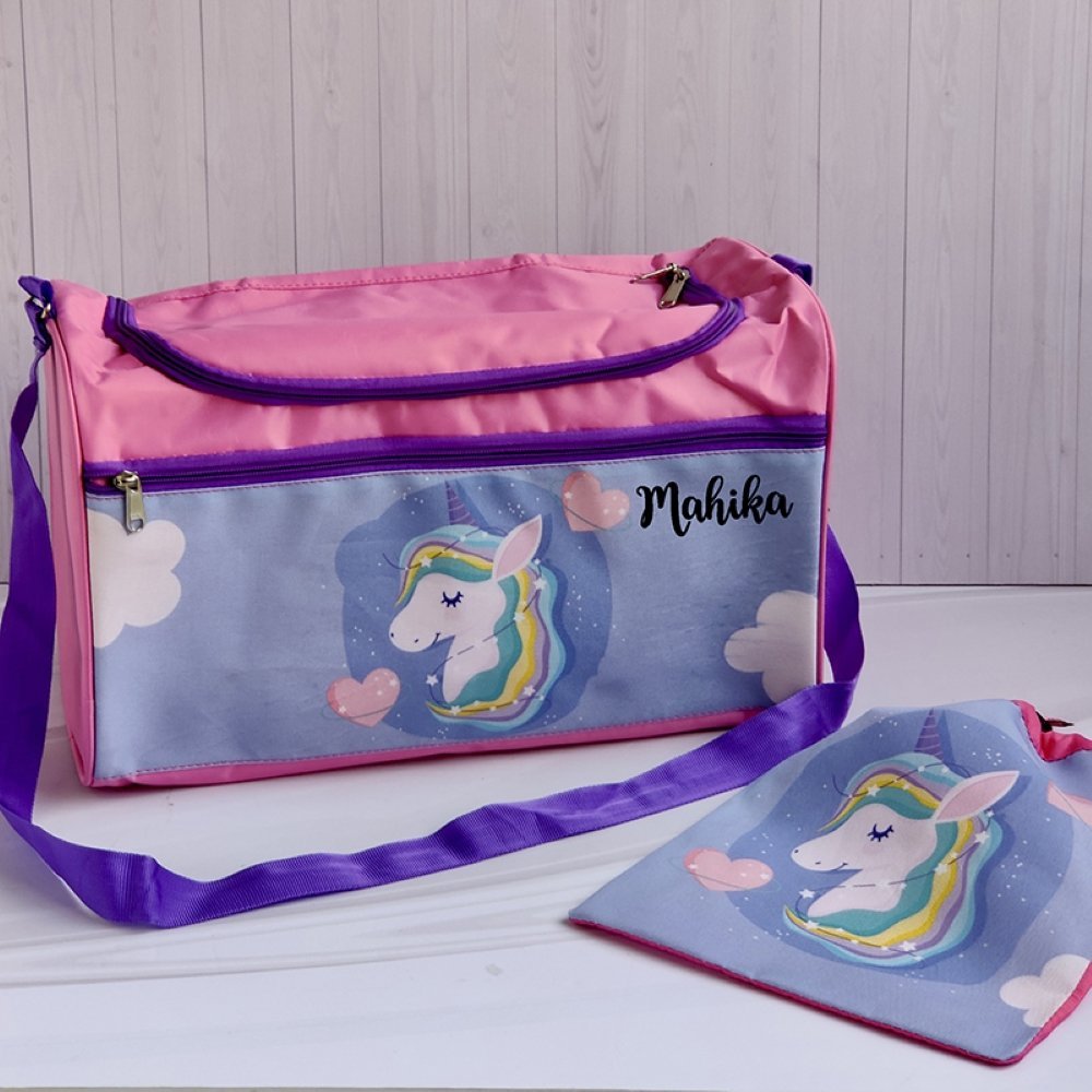 Travel Bag With Pouch- Unicorn