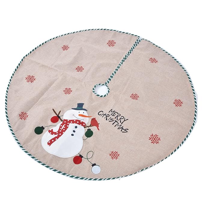 Babble Wrap 42" Tree Skirt - Snowman’s Embrace