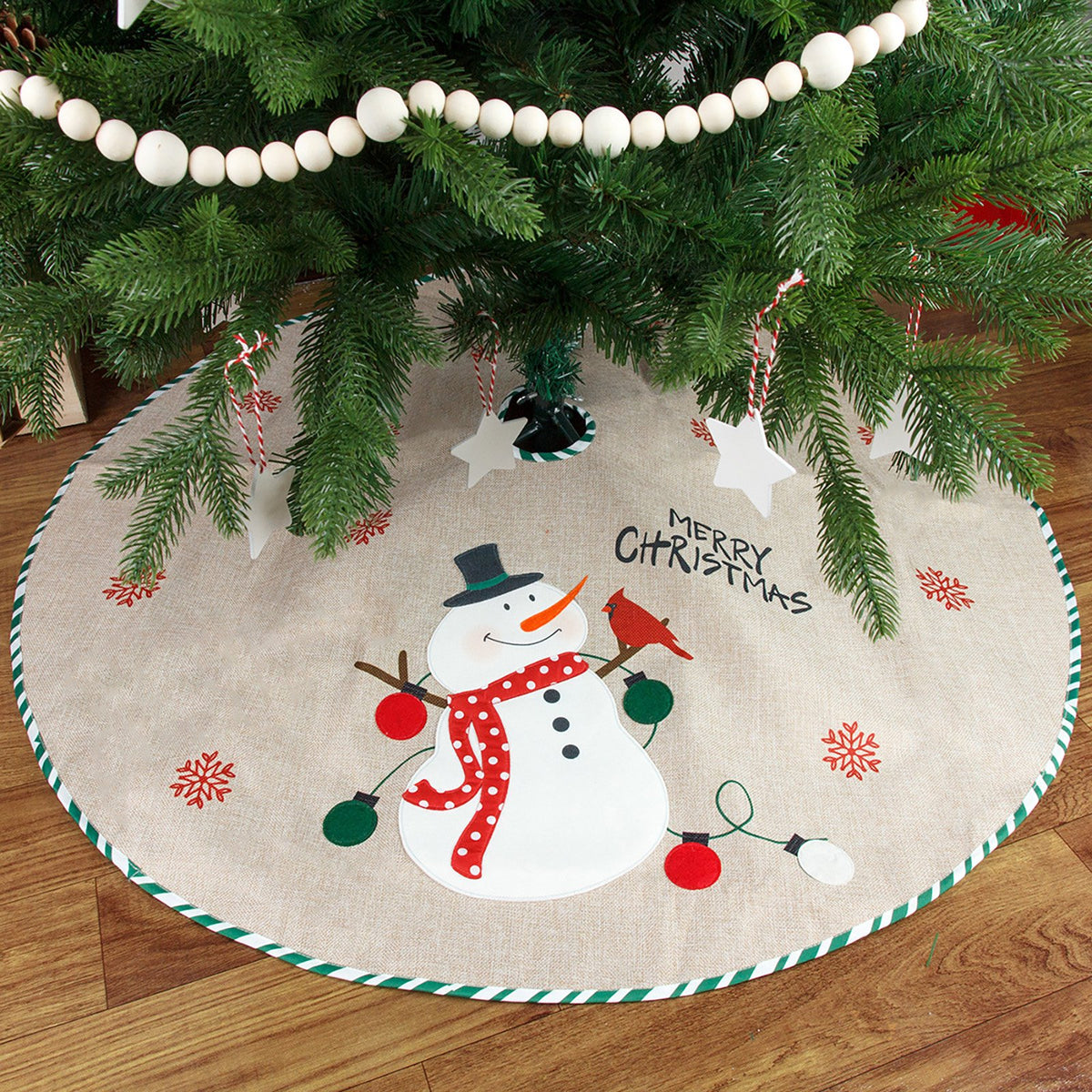 Babble Wrap 42" Tree Skirt - Snowman’s Embrace