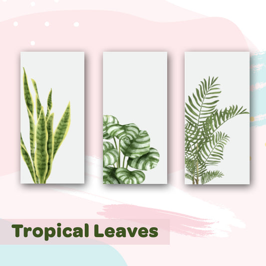 Tropical Leaves Canvas For Wall (Set of 3)