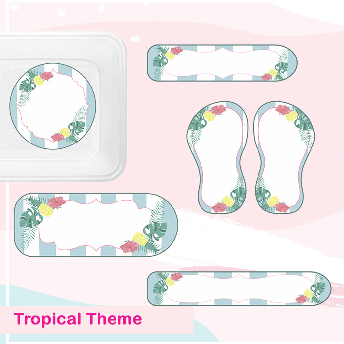 Tropical Theme Name Labels - Complete/Split/Iron Ons Packs