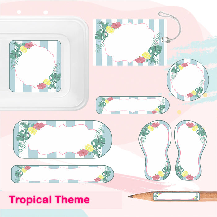 Tropical Theme Name Labels - Complete/Split/Iron Ons Packs