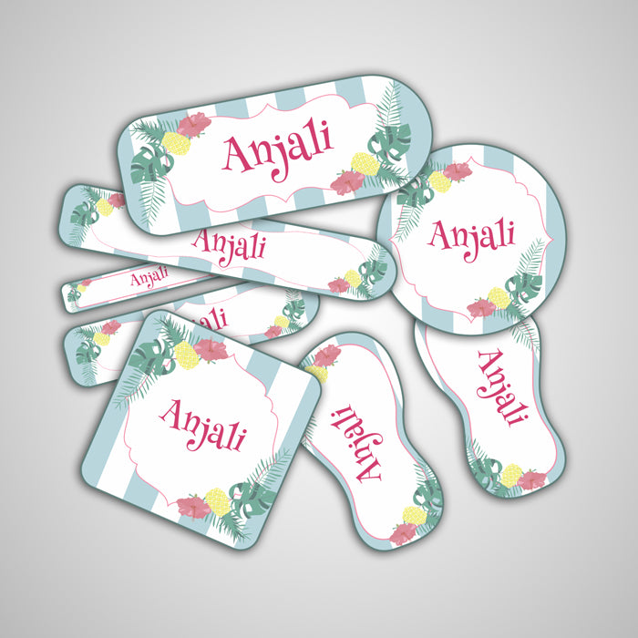 Tropical Theme Name Labels - Complete/Split/Iron Ons Packs