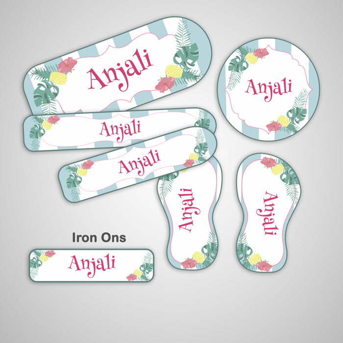 Tropical Theme Name Labels - Complete/Split/Iron Ons Packs