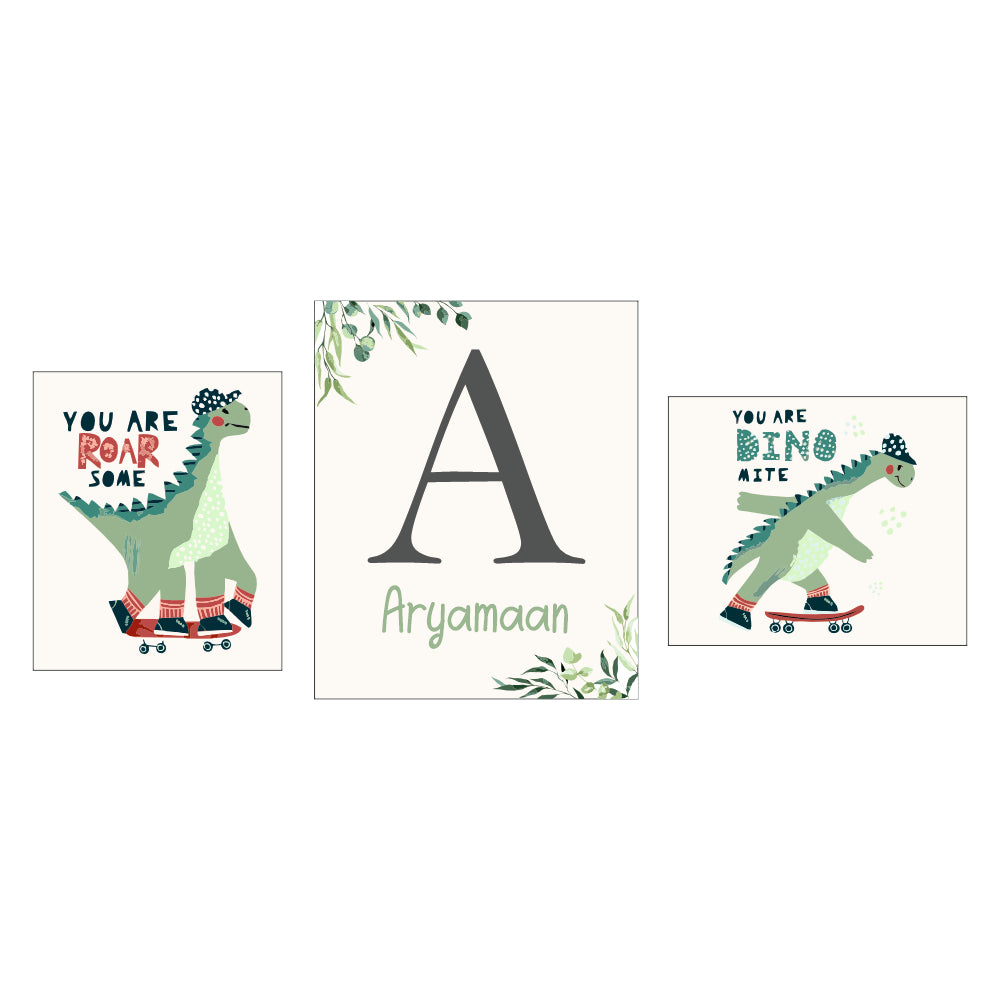 Birth Statistics Frame - Dino Doze (Set Of 3)