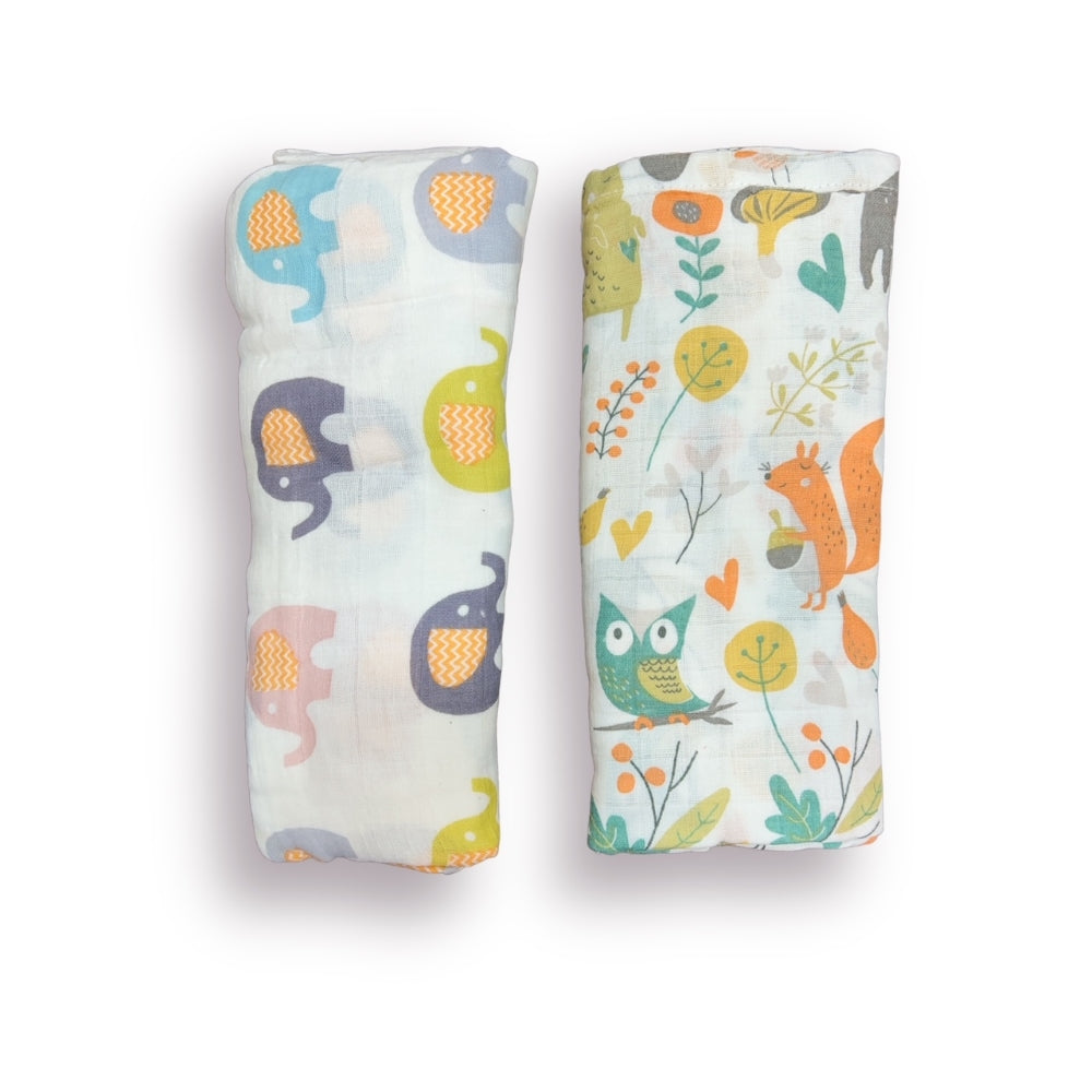 Trunk & Hoot Muslin Swaddles - Set of 2