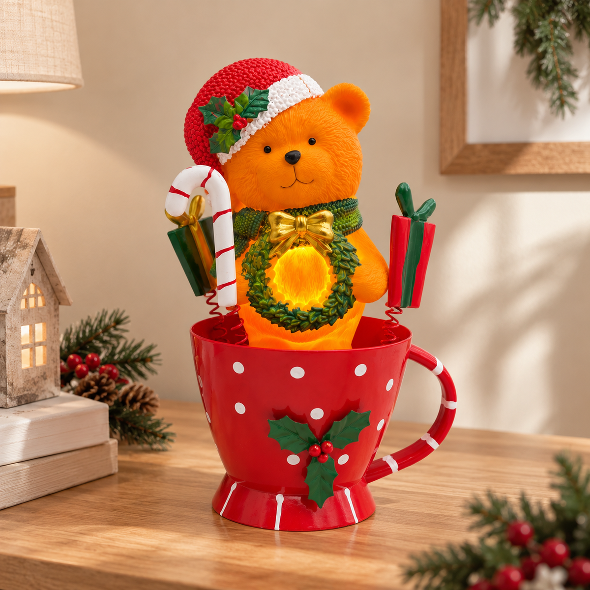Twinkle Teddy Christmas Mug Lamp