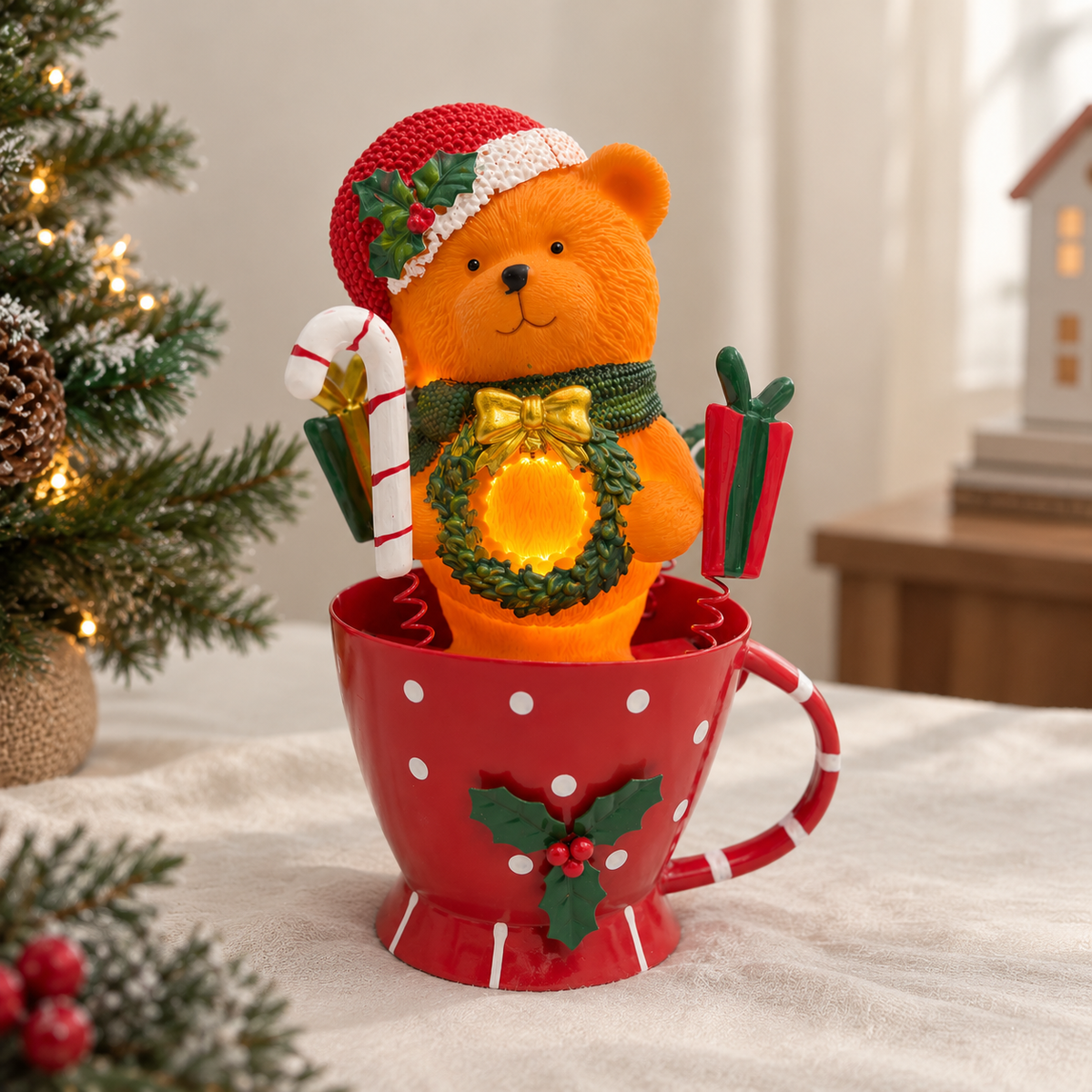 Twinkle Teddy Christmas Mug Lamp