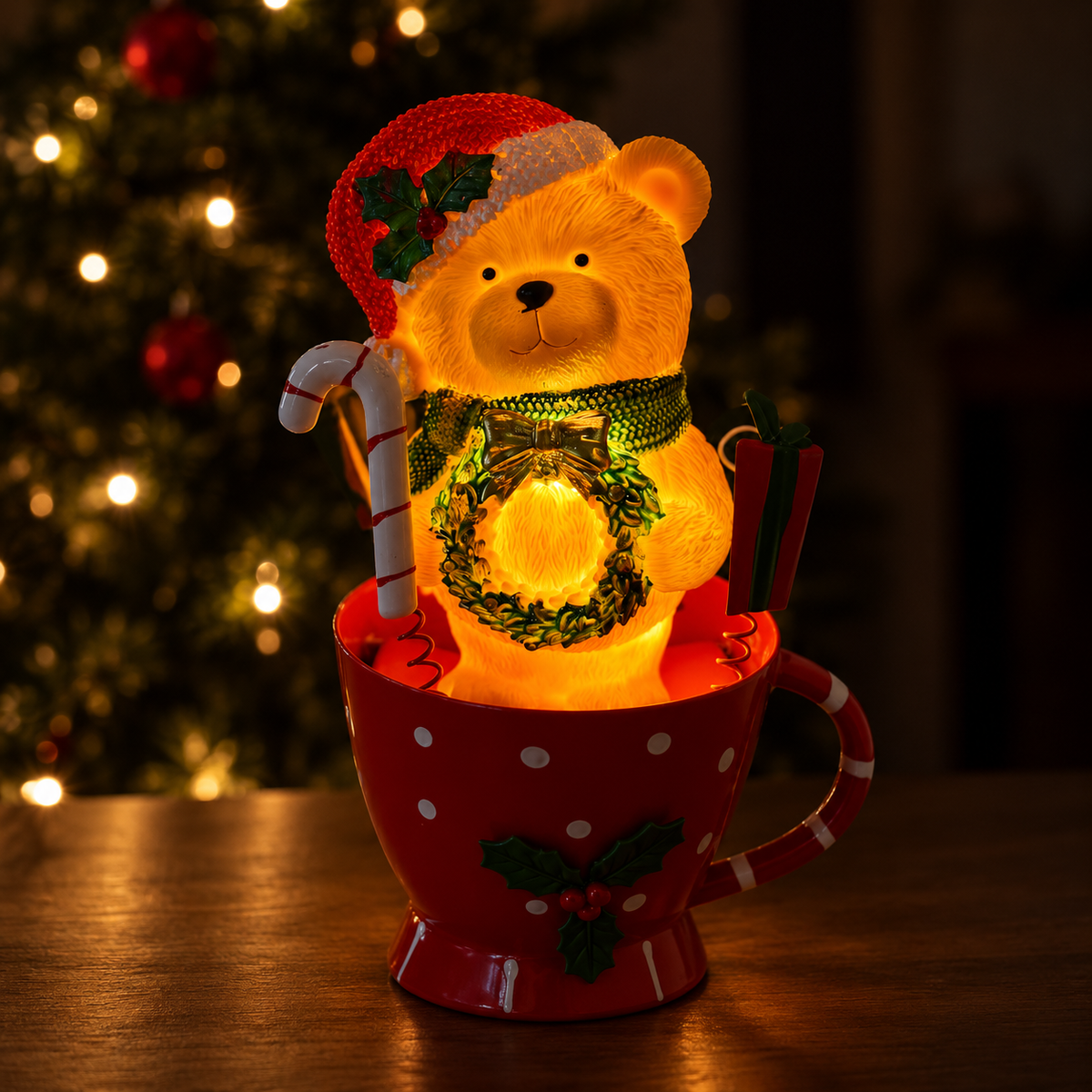 Twinkle Teddy Christmas Mug Lamp