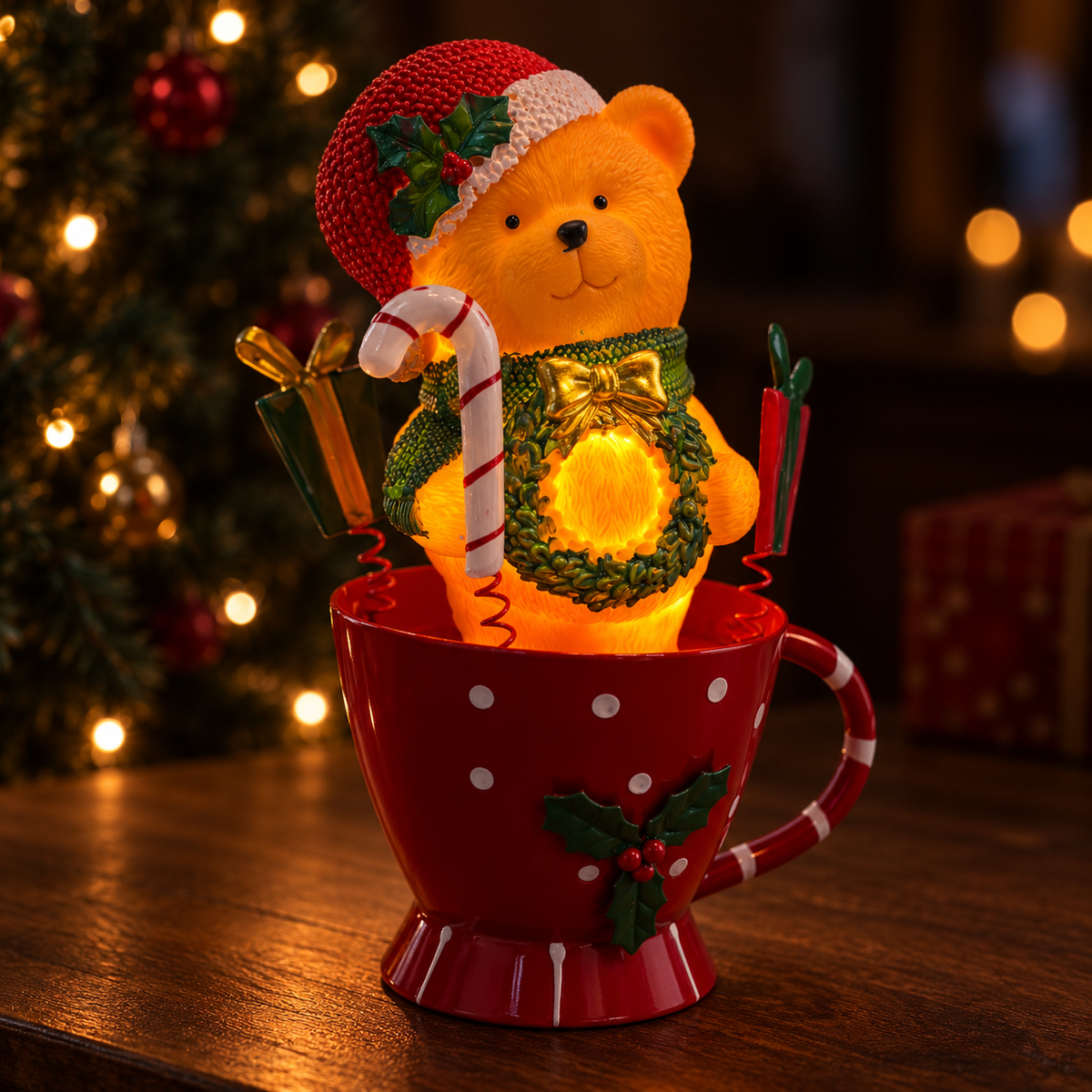 Twinkle Teddy Christmas Mug Lamp