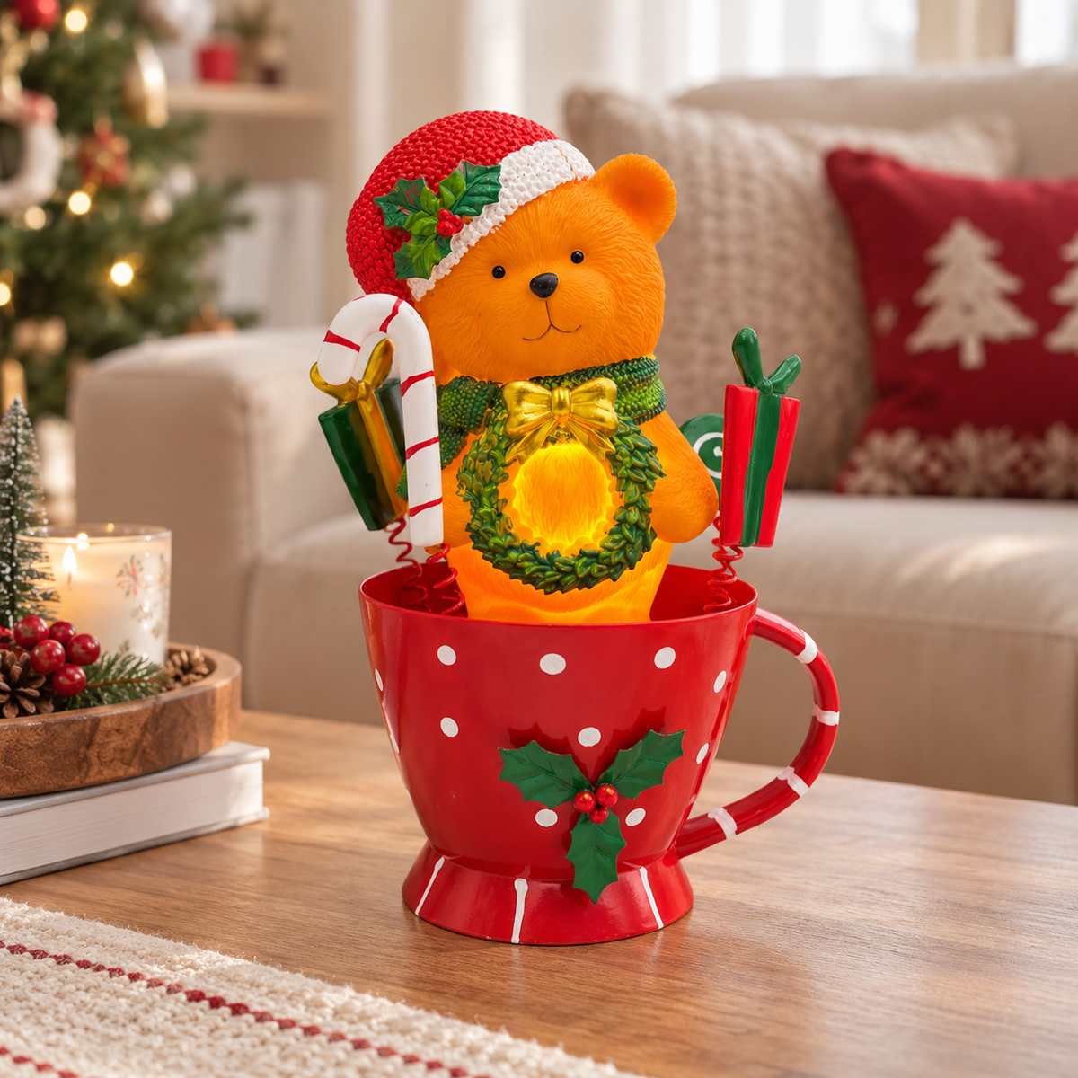 Twinkle Teddy Christmas Mug Lamp
