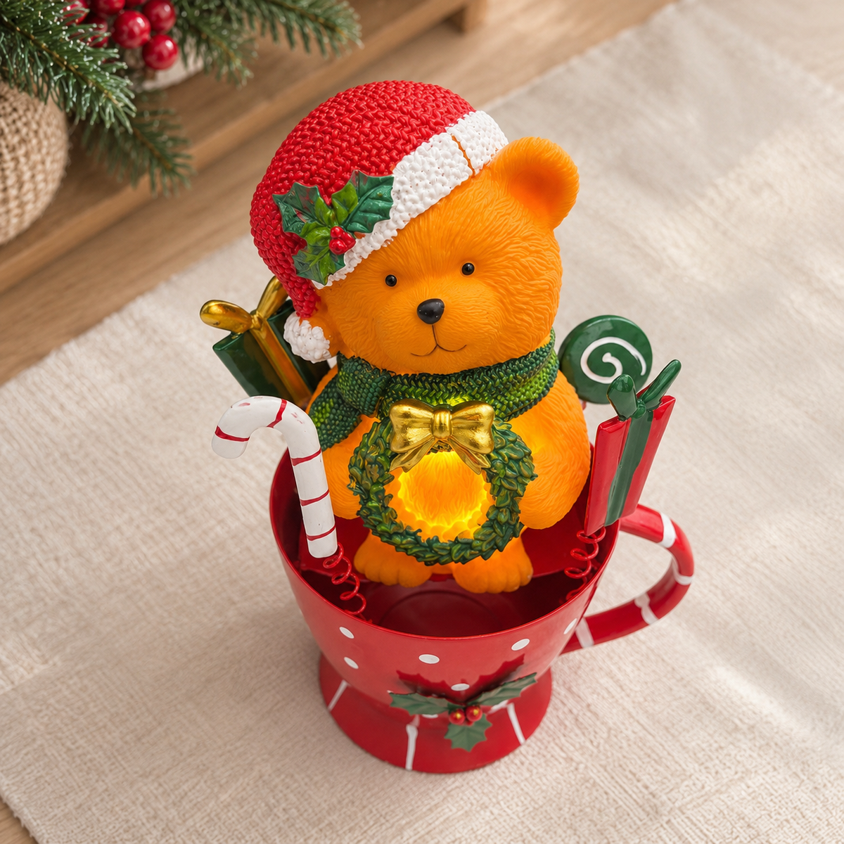 Twinkle Teddy Christmas Mug Lamp