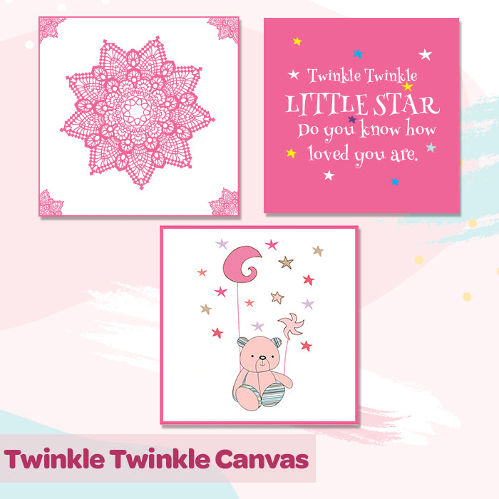 Twinkle Twinkle Canvas For Wall (Set of 3)