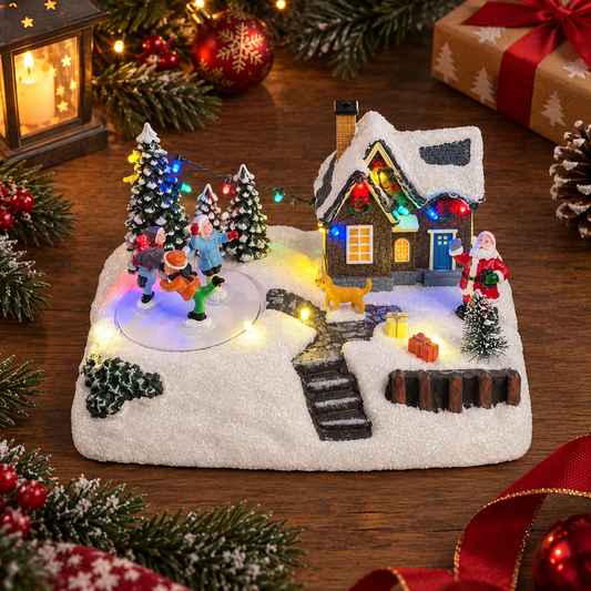 Twinkling Ice Skating Cottage