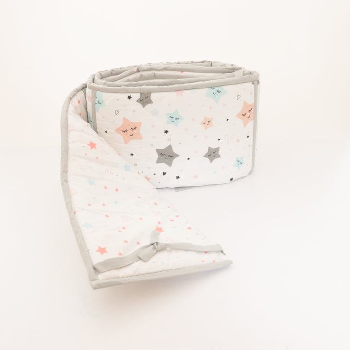 Twinkly Stars - Quilted Cot Bumper