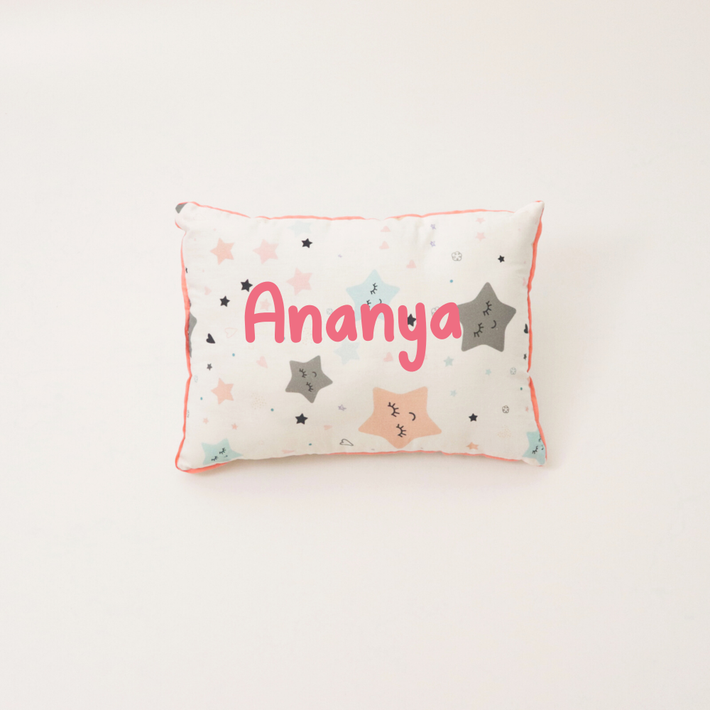 Twinkly Stars- Throw Cushion (Peach)