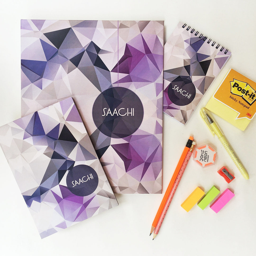 Mauve Triangles Ultimate Stationery Addict's Hamper