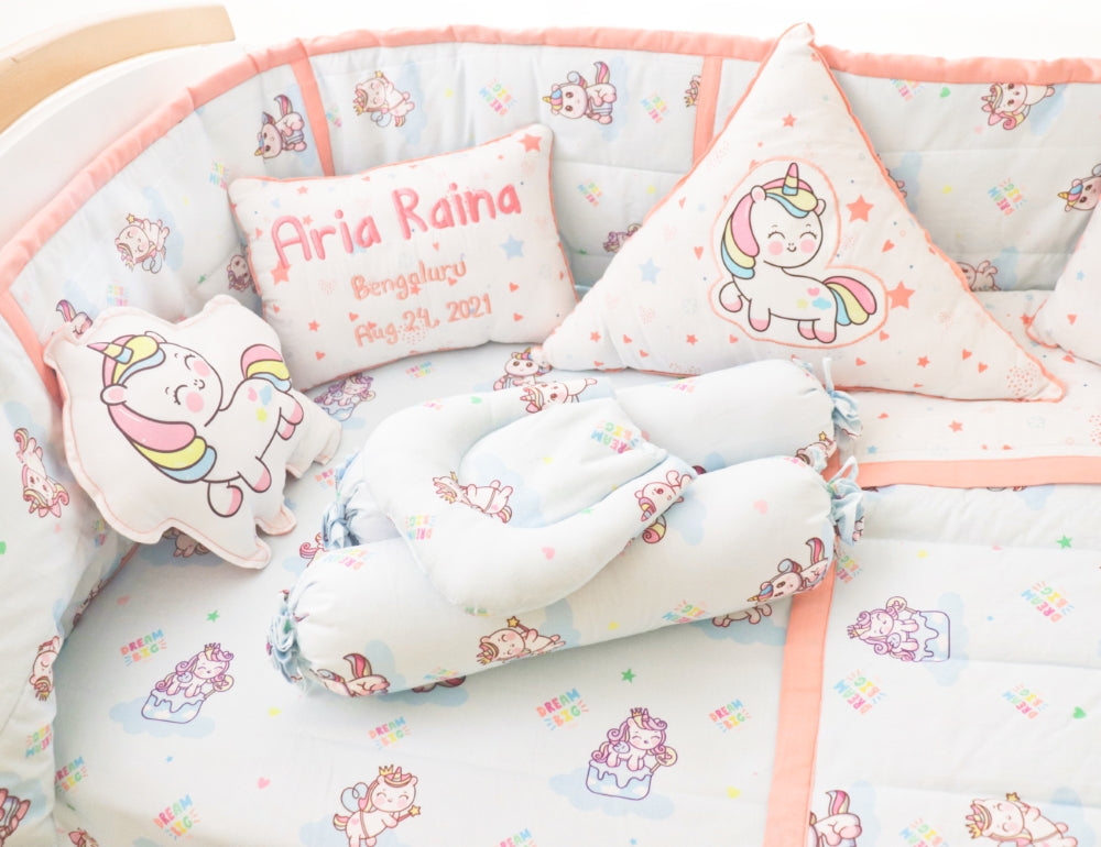 Unicorn Dreams - Organic Cot Bedding Gift Set