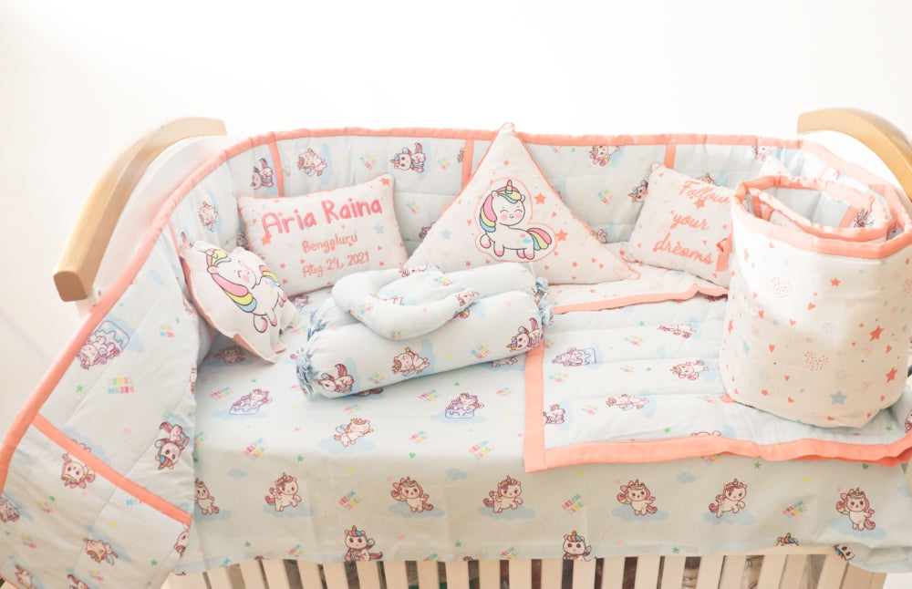 Unicorn Dreams - Organic Cot Bedding Gift Set