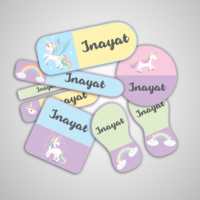 Unicorn Name Labels - Complete/Split/Iron Ons Packs